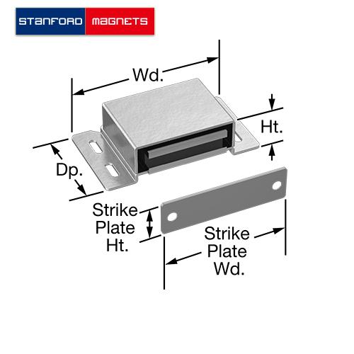 SMON6119 (Discontinued) 2 Layers Chrome Plated Brass Dull Magnetic Latches